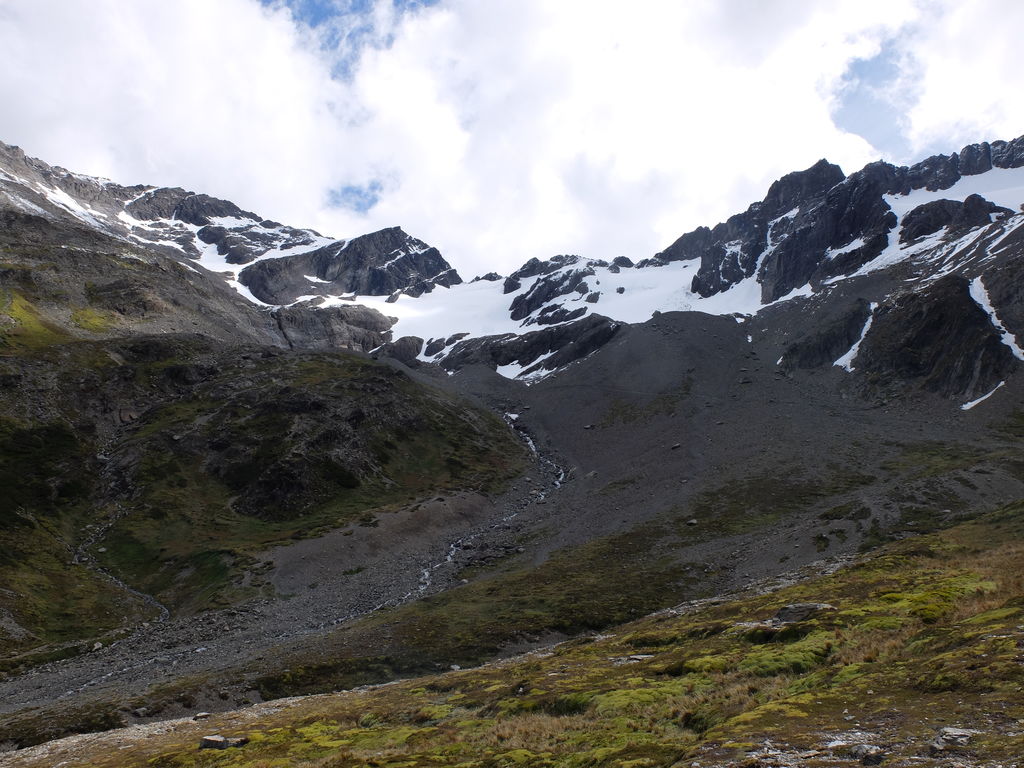 Glacier with fresh snow